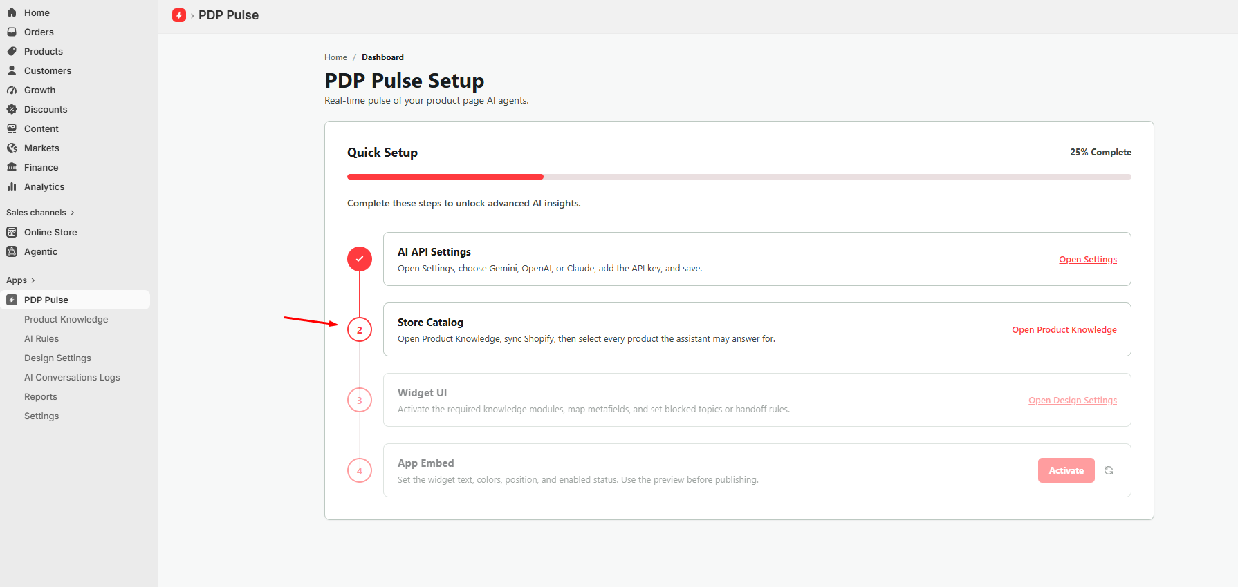 Step 2: Store Catalog Checklist