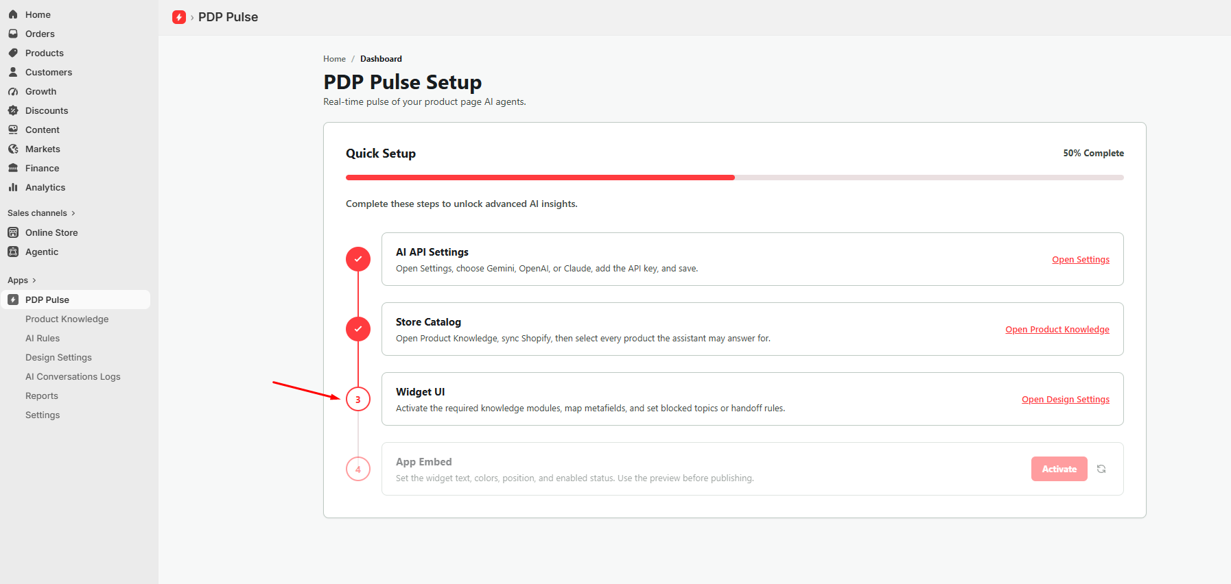 Step 3: Widget UI Checklist